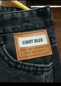 Charcoal Denim Slit Skirt