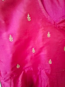 Red Embroidered Kurta Set