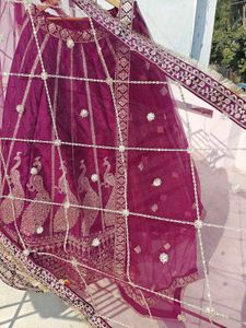 Stunning Purple heavily Embroidered Lehenga
