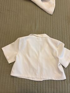 White Shorts and Blazer style crop top CO ORD SET