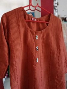 Elegant Brown Striped Kurta