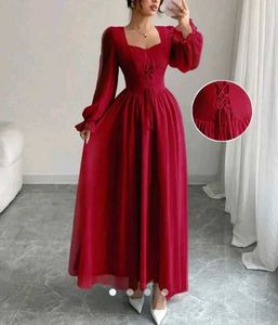 Elegant Red Midi Dress