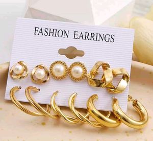 Pack Of 6 Gold Plated Studs And Hoop Earings