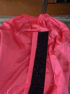 Pink Dhoti With Black Kurta