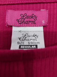 LUCKY CHARM hot pink top (S)