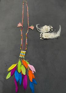 Feather Necklace &amp; Hair Clip