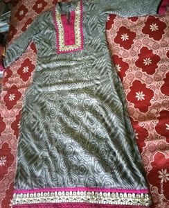 Elegant Grey Kurta Set(size-s)FixedPrice Nobargain
