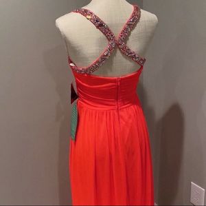 City Triangles Prom Dress Bright Pink Beaded Gown