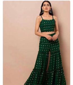 INDYA Green Crop Top & Palazzo Set