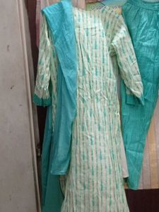 Teal Printed Salwar Kameez