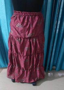 Tiered Maroon Skirt