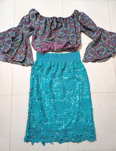 💥🆕️ Pencil Skirt And Top Set