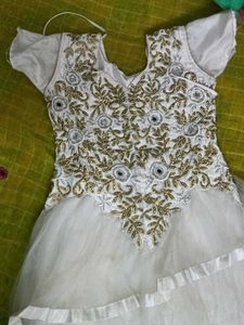 Embroidered White Girls Dress
