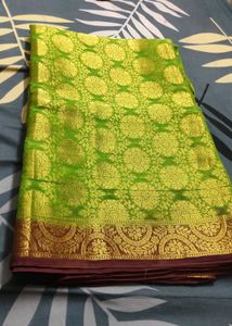 Elegant Green Silk Saree