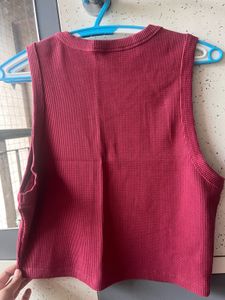 Burgundy Ribbed Tank Top