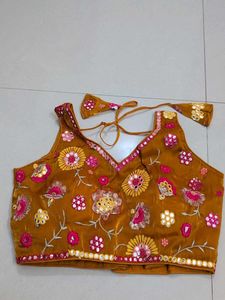 Embroidered Blouse With Mirror Work