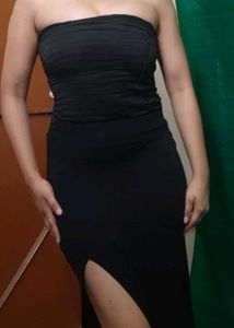 Imported Black Skirt with Slit