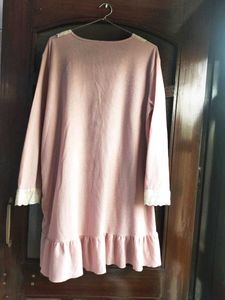 URBANIC Pink Dress with Lace Trim