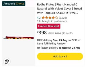 Radhe Flute C Natural Right Handed