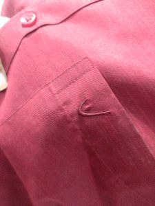 Red Long Sleeve Button-Down Shirt