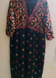 Floral Embroidered Tunic Plus Size Dress7xl