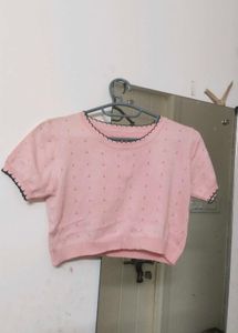 Pink knitted top