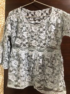 Blue Lace Detail Top