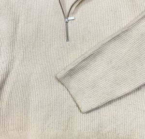 Cream Knit Half-Zip Pullover
