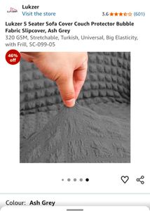 Textured Sofa Cover Ash Grey Condition Good