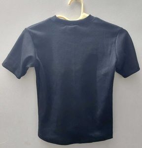 Black Ribbed Crew Tshirt