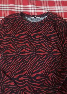Zara Zebra Print Long Sleeve Top