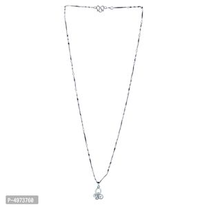 Silver Plated Chain With Solitaire Diamond In Butterfly Pendant  For Women