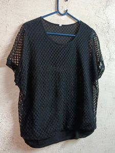 PLUS SIZE See-through Top Sheer Sleeveless