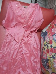 Pink Embroidered Party Wear Suit