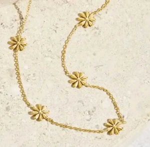 Gold Plated Flower Necklace - Brand NEW 500/-