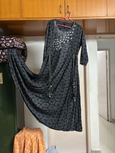 Ink Black Anarkali flare kurta gown