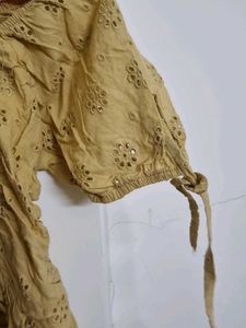Lemon Yellow Embroidered Top