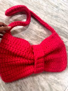 Crochet Bow Tote Bag
