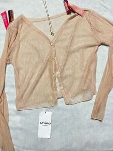 Savana Sheer Button-Down Top