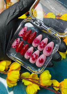 Aura Nails With Flower Print ❤️
