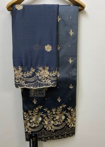 Elegant Embroidered Grey Suit Set