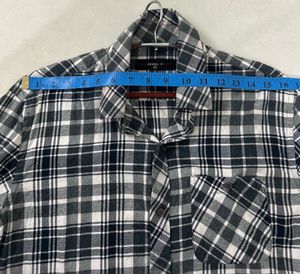 black and white stripe button up shirt