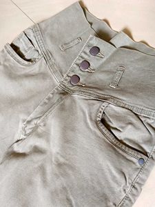 Height Waist Skinny Jeans 3button