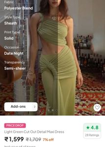 Green Cut Out Maxi Dress