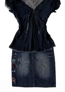 Vintage Embroidered Mini Skirt