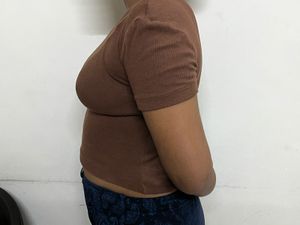 Yousta Brown Ribbed Tee