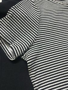 Ribbed T-shirt - Black/striped