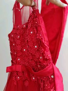 Red Floral Party Dress