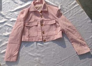 (Zara Copy) Pink crop Blazer jacket With Long Pant