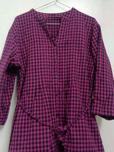 Cute Purple Checkered Dress